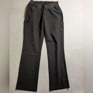 Mandala Women`s Black Drawstring 9 Pocket Cargo Medical Scrub Pants / Size S